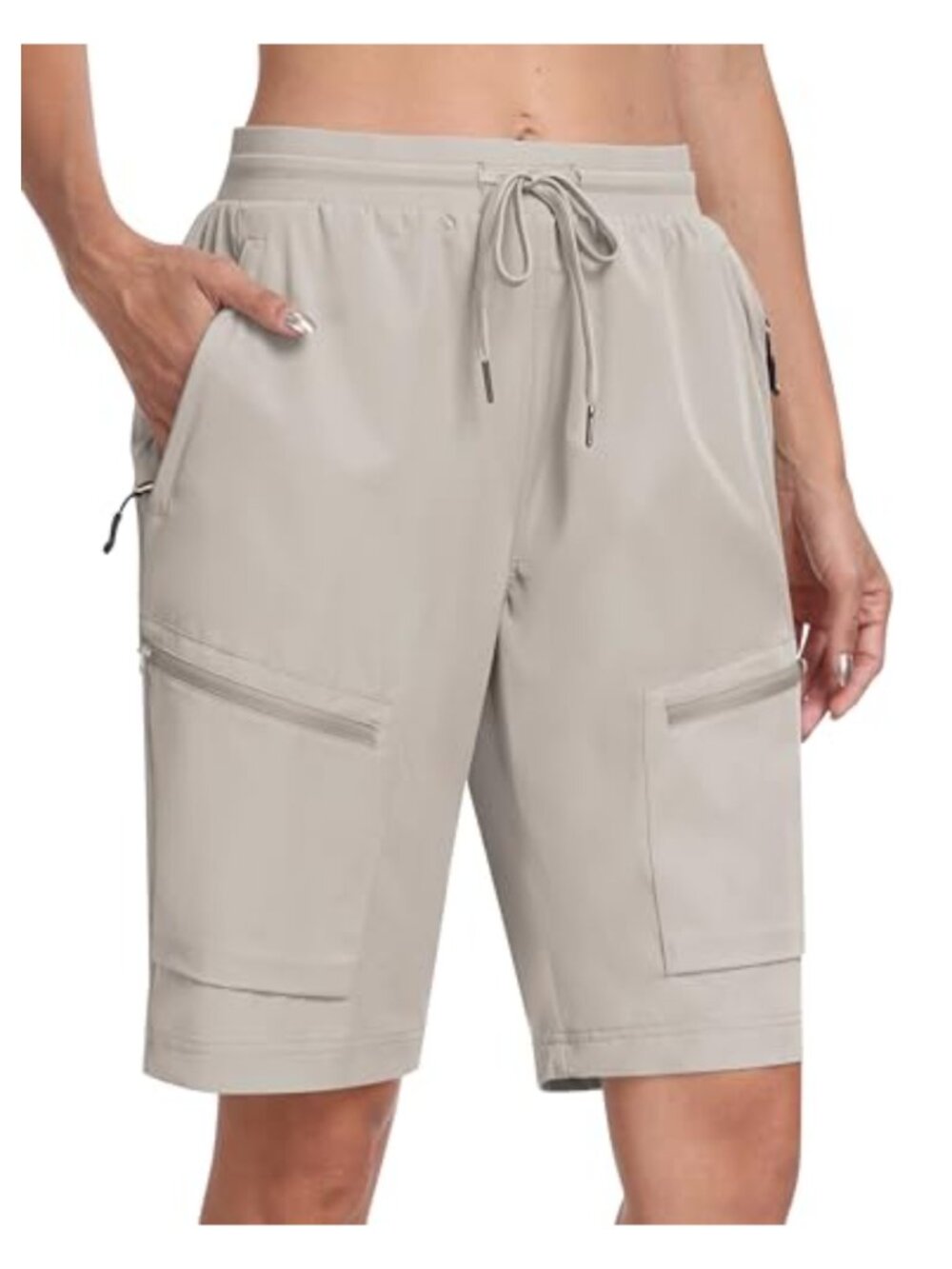 Women's 10" Hiking Cargo Shorts Quick Dry Water Resistant UPF 50+ Zip Pockets